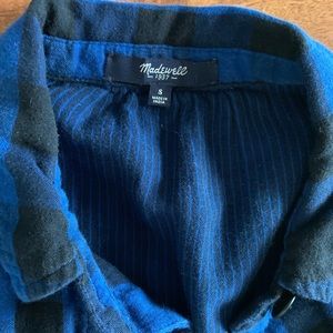 Madewell buffalo check shirt dress blue/black